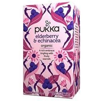Pukka Herbs - Organic Herbal Tea, Elderberry Echinacea Tea (20 teabags)