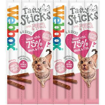 Webbox Cat Delight Salmon And Trout 6 Sticks Soft Meaty And Full Of Flavour