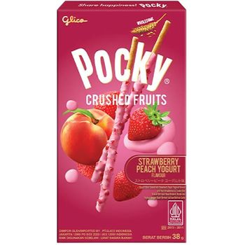 Glico Pocky Crushed Fruits Strawberry Peach Yogurt Flavour 38g