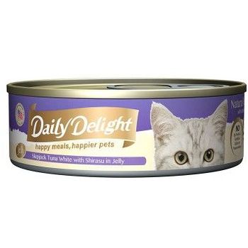 Daily Delight Jelly Skipjack Tuna with Shirasu Can Cat Food 80g x 48