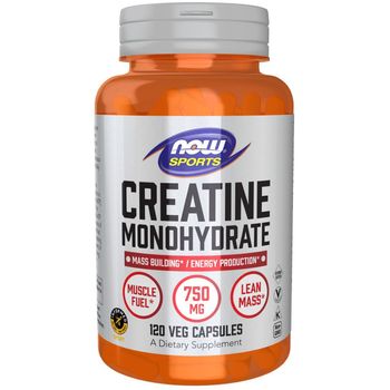 Now (Sports) - Mass Building, Creatine Monohydrate 750mg (120 veggie capsules)