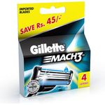 Gillette Mach 3 Razor Blades Pack of 4 Cartridges