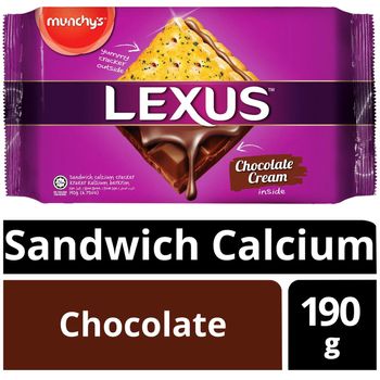 Munchy's Lexus Sandwich Calcium Crackers Chocolate 190g