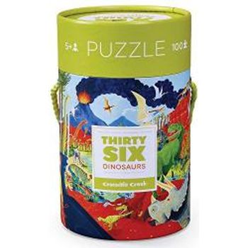 Crocodile Creek Thirty-six Dinosaurs 100 Piece Jigsaw Puzzle In Canister Includes Educational Dino Finder Sheet For Ages 5 Years And Up 1 Ea 4054-1