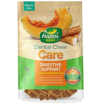 Happi Doggy Dental Chew Care Hard Chew Digestive Support Pumpkin & Mountain Yam Regular 150g