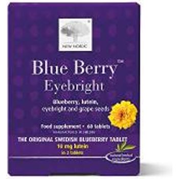 New Nordic Manufacturing Blue Berry Eyebright Natural Supplement 60 Tablets