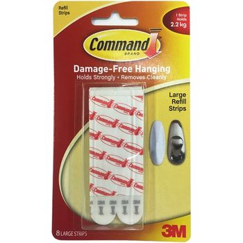 3M Command Large Refill Strips Pack of 8 17023P