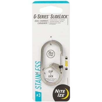 Nite Ize G Series SlideLock Dual Chamber Carabiner 3 Stainless Steel