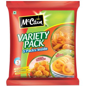 McCain Variety Pack Chilli Garlic Potato Smiles and Masala Fries 550g