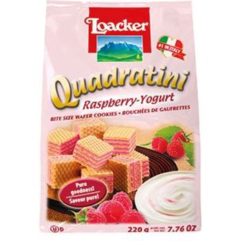 Loacker Quadratini Raspberry Yoghurt Wafers 220g