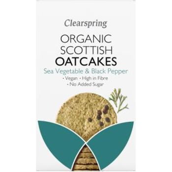 Clearspring Organic Oatcakes Sea Vegetable Black Pepper 200g