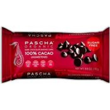 Pascha Organic Allergen-free Unsweetened Dark Chocolate Chips 100 Percent Cacao 250g