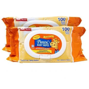 Pureen Baby Wipes Fragrance Free 100's x 2