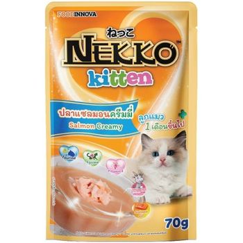 Nekko Pounce For Kittens Salmon Creamy Flavor 70g