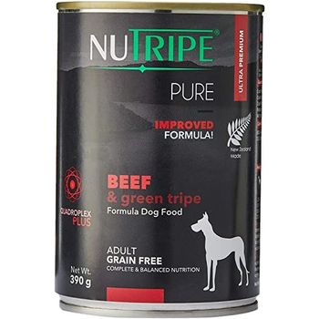 Nutripe Pure Wet Dog Food Beef& Green Tripe 390g