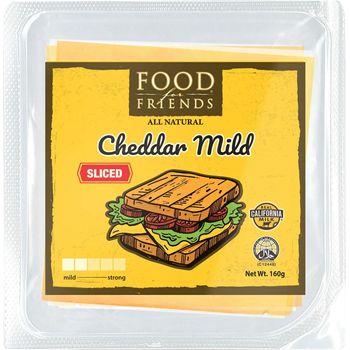 Food For Friends Cheddar Mild Sliced 160g