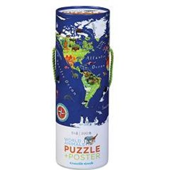 Crocodile Creek World Map Jigsaw Puzzle And Matching Poster 200-pieces