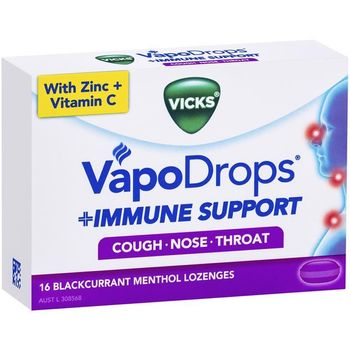 Vicks Vapo Drops Immune Support Blackcurrant 16pcs