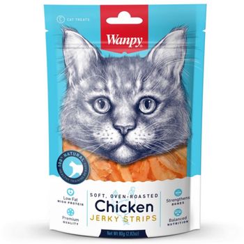 Wanpy Cat Chicken Jerky Strips 80g