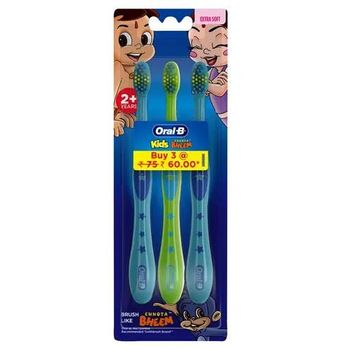 Oral-B Kids Toothbrush - Extra Soft, For Healthier and Cleaner Mouth and Gum, 3 pcs