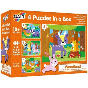 Galt 4 Puzzles In A Box Woodland