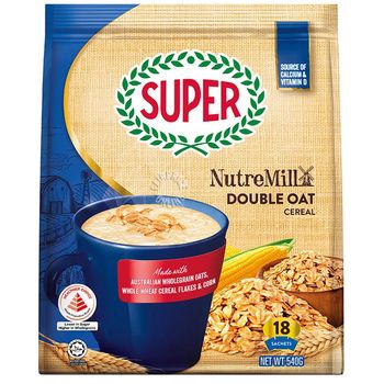 SUPER Nutre Mill Double Oat 3 in 1 Cereal 18 x 30g