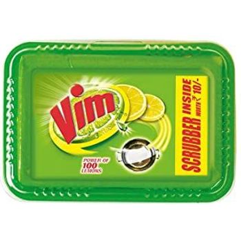 Vim Dishwash Bar Lemon Tub With Power Of 100 Lemon 500g