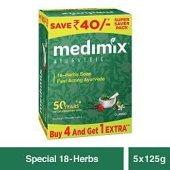 Medimix Ayurvedic Classic 18 Herbs Soap 125g Pack Of 5