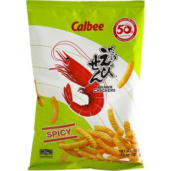Calbee Spicy Flavor Prawn Crackers 70g