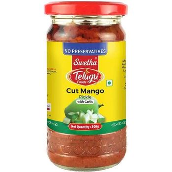 Swetha Telugu Foods Telugu Foods Cut Mango Pickle Bottle 300g