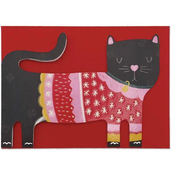 Raspberry Blossom Black Cat in Christmas Jumper