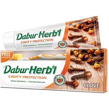 Dabur Natural Toothpaste For Cavity Protection With Toothbrush 150g