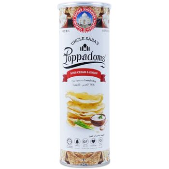 Uncle Saba's Poppadoms Sour Cream And Onion 70g