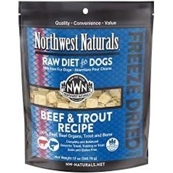 Northwest Naturals Freeze Dried Raw Diet For Dogs Freeze Dried Nuggets Dog Food Beef Trout Grainfree Glutenfree Pet Food Dog Training Treats 12oz