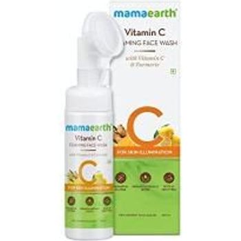 Mamaearth Vitamin C Face Wash With Foaming Silicone Cleanser Brush Powered By Vitamin C Turmeric 150ml