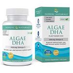 Nordic Naturals Algae DHA 500mg Omega-3 DHA 60 Soft Gels Certified Vegan Algae Oil Plant-Based DHA Brain Eye & Nervous System Support Non-gmO 30 Servings