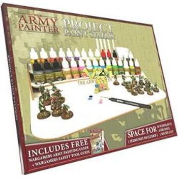 Army Painter Model Paint Stand & Paint Brush Holder dropper Bottle Paint Rack Paint Station With Brush Organizer-paint Organizer For Acrylic Painting For 30 Warpaints 7 Paintbrushes & W..