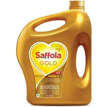 Saffola Gold Refined Cooking Oil Blended Rice Bran And Sunflower Oil 5l