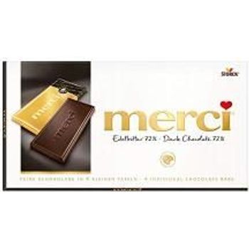 Merci Fine Dark Chocolate 72% 4 Individual Bars 100g