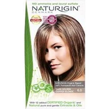 Naturigin Dark Golden Copper Blonde Hair Dye 6.0 Permanent Hair Color 100% Grey Coverage Certified Organic Natural Ingredients Deeply Nourishes The Hair Ammonia Vegan Long Lasting Results