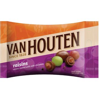 Van Houten Milk Chocolate Raisins 80g