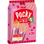 Glico Pocky with Strawberry Chocolate Coating 9 packs 119g
