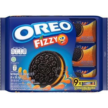Oreo Sandwich Biscuits Fizzy Orange