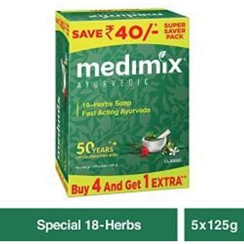 Medimix Ayurvedic Classic 18 Herbs Soap 125g Pack Of 5