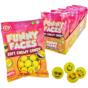 Zed Soft Chewy Candy Funny Face 90g