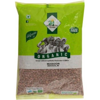 24 Mantra Organic Masoor Whole Brown With Skin 1kg