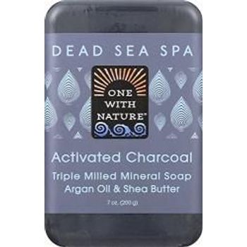 One With Nature Dead Sea Spa Soap Bar Activated Charcoal 200g