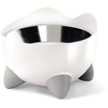 Catit Pixi Elevated Feeding Dish Whisker Stress Food Water Cat Bowl White