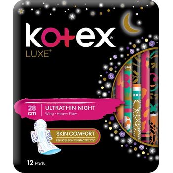 Kotex Ultrathin Overnight Pads with Wings 28cm 8s