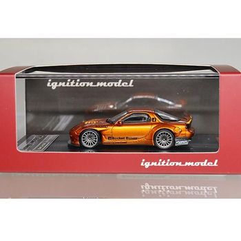 Ignition Model Rocket Bunny RX-7 FD3S Orange Metallic Diecast Car 1/64